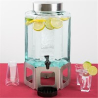 Cal Mil 1111-55 2 gal Stainless Steel Cutout 55 Beverage Dispenser with Ice Chamber - Green &