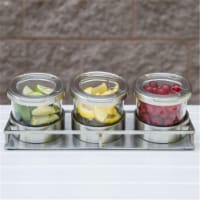 Cal Mil 1850-4-55NL Mixology Condiment Display Round 3 Jars with Silicone Lined Stainless Ste
