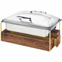 Cal Mil 3705-46 12 x 20 in. Chafer with Lid - Brass - Silver