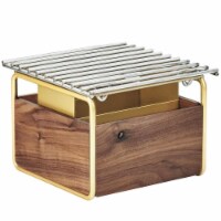 Cal Mil 3711-46 Mid-Century Square Chafer Alternative, Brass - 12 x 12 x 7.25 in.