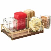 Cal Mil 3713-46 Mid-Century Jar Organizer Rectangular - Brass - 13.5 x 8.5 x 5 in.