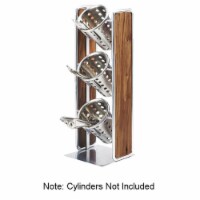 Cal Mil 3715-49 Mid-Century 3 Compartment Vertical Wooden Organizer with Chrome Accents - 6.5