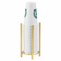 Cal Mil 3716-46 Mid-Century Cup & Lid Organizer - Brass - 5 dia. x 8.5 in.