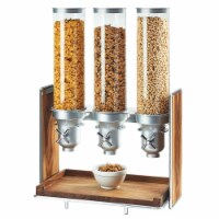 Cal Mil 3720-49 4.5 ltr Chrome Mid-Century Cereal Dispenser with 3 Cylinders - 19.5 x 12 x 28