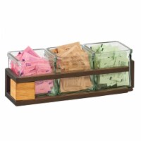 Cal Mil 3910-3-84 Sierra Bronze Metal & Reclaimed Wood Organizer with 3 Square Glass Jars - 1
