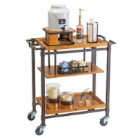 Cal Mil 3913-84 Sierra Bronze Metal & Reclaimed Wood 3 Shelf Beverage Cart - 36 x 17.5 x 39 i