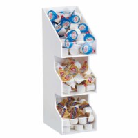 Cal Mil 2053-15 White 3 Tier Single Wide Condiment Holder - 5.125 x 6.75 x 16 in.