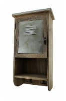Rustic Reclaimed Wood Wall Cabinet w/Shelf and Hooks 20 in.