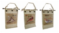3 Pc. Canvas Botanical Birds Wall Hanging Set w/Buttons
