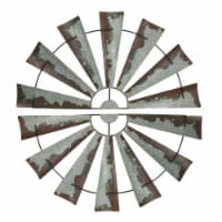 Pair of Large 48 inch Rustic Metal Half Moon Windmill Farmhouse Wall Sculpture