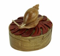 Hand Crafted Wood 3D Snail Puzzle Trinket Box