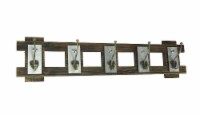 Rustic Contemporary Cutout Wood Hat Hook Wood Wall Hanging - Grey