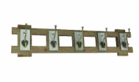 Rustic Contemporary Cutout Wood Hat Hook Wood Wall Hanging - Brown