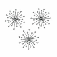 Jeweled 3D Black Bursting Star Wall Sculpture Set of 3 - Black