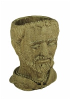 Designer Stone Driftwood Grey St. Francis Head Concrete Planter Outdoor Planting Pot