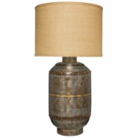 Jamie Young Co Caisson Extra Large Metal/Fabric Table Lamp in Gunmetal Gray