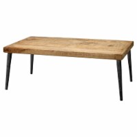 Jamie Young Co Farmhouse Traditional Iron/Wood Coffee Table in Natural/Black
