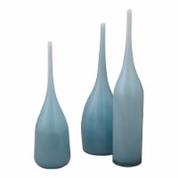 Jamie Young Co Pixie Contemporary Glass Decorative Vases in Blue (Set of 3)