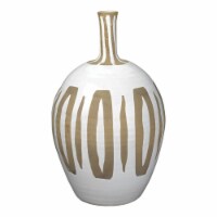 Jamie Young Co Kindred Large Modern Ceramic Vase in Beige/White