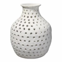 Jamie Young Co Small Coastal Ceramic Porous Vase in Matte White