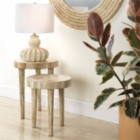 Jamie Young Co Small Artemis Mango Wood/Resin Side Table in Pearl White