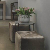 Jamie Young Co Domain Transitional Iron Metal/Marble Side Table in Gray