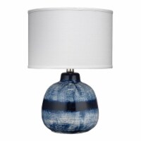 Jamie Young Co Small Coastal Ceramic Batik Table Lamp in Blue