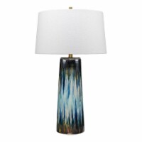 Jamie Young Co Brushstroke Transitional Ceramic Table Lamp in Blue