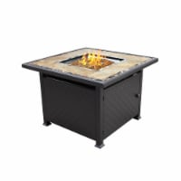 AZ Patio Heaters GFT-51030A Square Marble Tile Top Propane Fire Pit, Bronze - 28 x 40 x 40 in