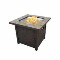AZ Patio Heaters GFT-60843 Square Slate Top Fire Pit, Bronze - 25 x 30 x 30 in.