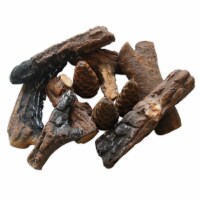 Regal Flame RFA1009 Ceramic Fiber Petite Propane Gel Ethanol or Gas Fireplace Logs - Set of 9