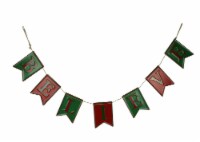 Red and Green Enamel Metal Believe Banner Christmas Rope Garland Holiday Decor