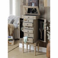 HomeRoots Office 286103 40 x 16 x 10 in. Weathered Oak Jewelry Armoire