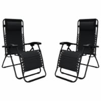 Caravan Sports Infinity Zero Gravity Chair 2PK Black Perspective: Main