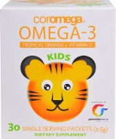 Coromega Omega 3 Kids Tropical Orange Supplement Packets