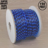 150 Foot Incandescent Rope Light Spool, Blue, 1/2 Diameter, 120 Volt