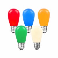 25 Pack S14 Outdoor Patio Replacement Bulbs, E26 Base, Ceramic Multi, 11 Watt