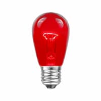 25 Pack S14 Outdoor Patio Replacement Bulbs, E26 Medium Base, Red, 11 Watt