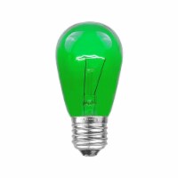 25 Pack S14 Outdoor Patio Replacement Bulbs, E26 Medium Base, Green, 11 Watt