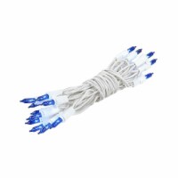 20 Light Blue Christmas Craft Mini Light Set, Non-Connectable, White Wire, 8'