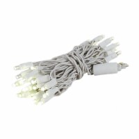 35 Light LED Christmas Mini Light, Warm White, Non-Connectable, White Wire, 13'