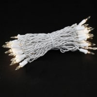 50 Light Twinkle Clear Christmas Mini Light, Non-Connectable, White Wire, 25’