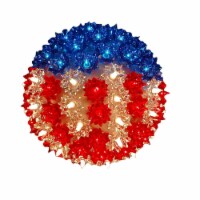 SS100-RWB Christmas Starlight Sphere, Red/White/Blue, 100 Light, 7.5 Diameter