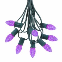 25 Foot C7 LED Purple Christmas Light Set, Hanging String Lights, Green Wire