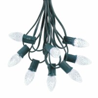 25 Foot C7 LED Pure White Christmas Light Set, Hanging String Lights, Green Wire