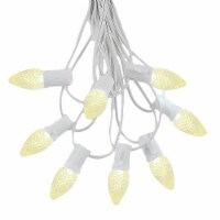 25 Foot C7 LED Warm White Christmas Light Set, Hanging String Lights, White Wire