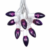 25 Foot C9 Twinkle Purple Christmas Light Set, Hanging String Lights, White Wire