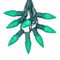 25 Foot C9 LED Green Christmas Light Set, Hanging String Lights, Green Wire