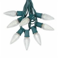 25 Foot C9 LED Warm White Christmas Light Set, Hanging String Lights, Green Wire