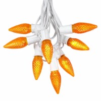 25 Foot C9 LED Amber Christmas Light Set, Hanging String Lights, White Wire